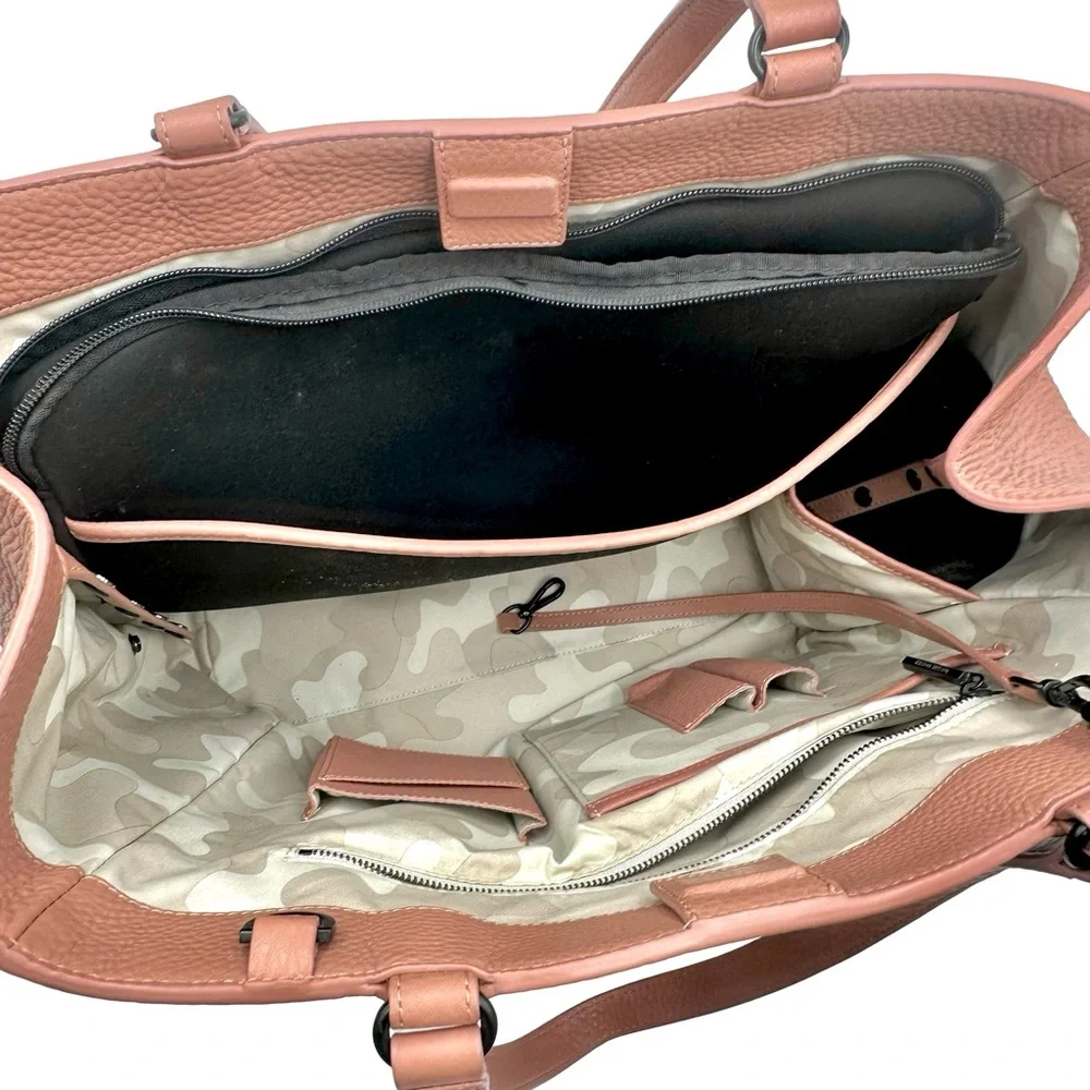 DAGNER DOVER - ALLYN soft pink pebble leather tote bag - laptop compartment